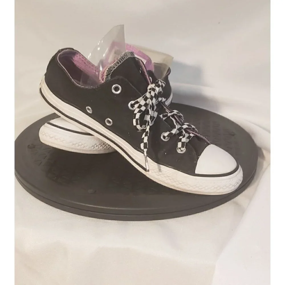 Converse All Star Black, Purple & White Sneakers Size 3